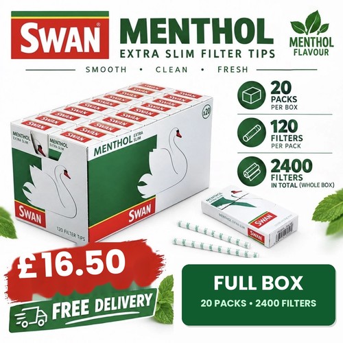Swan menthol extra slim filter - swan,